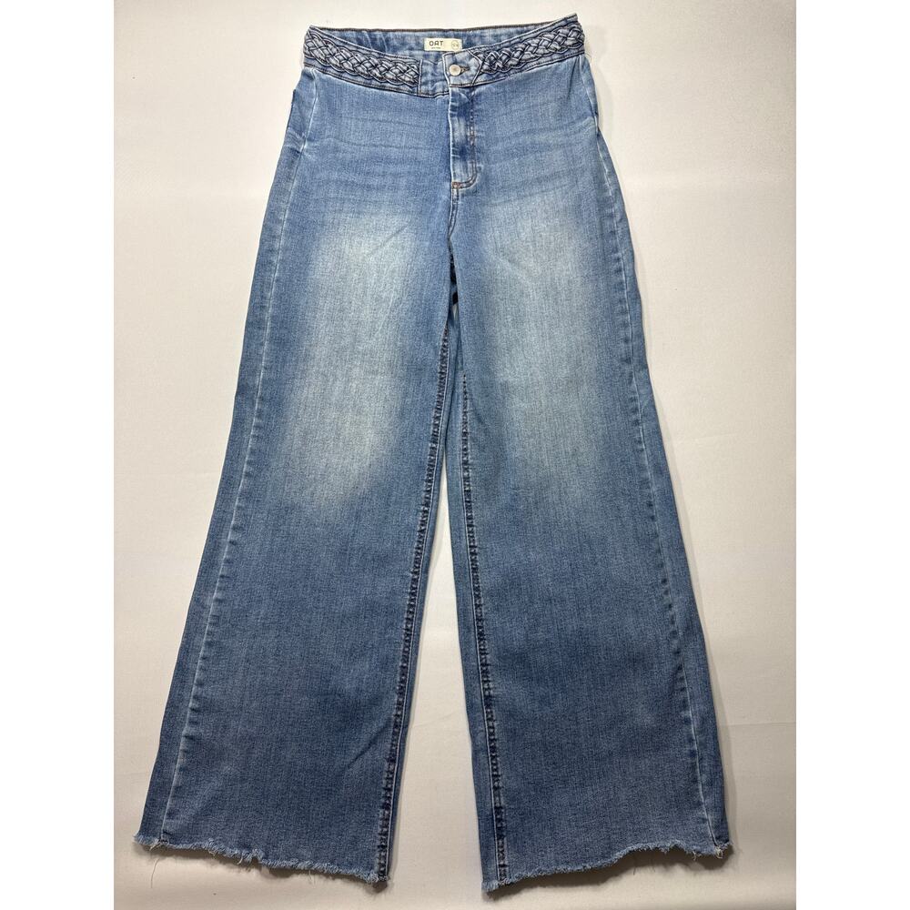 OAT New York Women's Braided Waist Wide Leg Blue Jeans -‎ 10/30 (30x30)